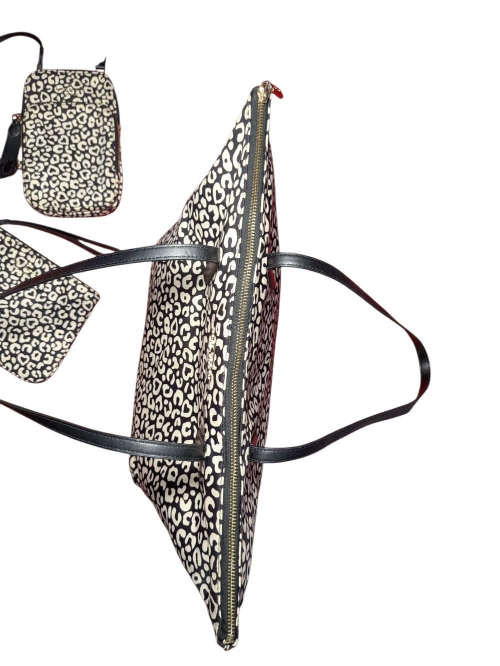 kate spade Leopard-Print 3-Piece Tote, Crossbody & Wristlet - Black & Cream - Picture 9 of 16
